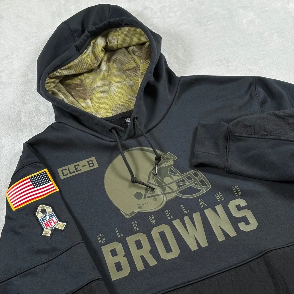 Nike Cleveland Browns Salute to Service Hoodie Mens XXL Dri-FIT NFL On-Field